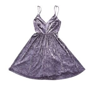 Wild Fable Purple Crushed Velvet Sleeveless Swing Mini Dress Size Med Women’s